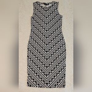 Apt 9 Black & White Geometric Print Sleeveless Sheath Dress